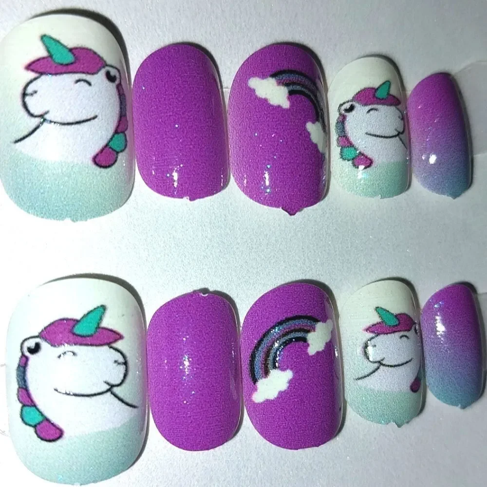 Kids custom 10pc  press on nails for girls and teens
